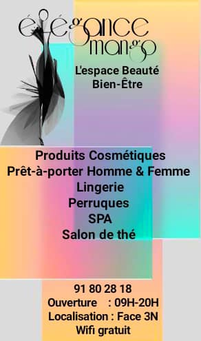 Sanef2021's tweet photo. Venez découvrir les offres d’ELEGANCE MANGO, prenez soin de vous et de vos proches en leurs offrant un moment de bien-être, ÉLÉGANCE MANGO c’est aussi la vente de prêt-à-porter homme et femme,Lingeries,perruques,Spa et un somptueux salon de thé. https://t.co/wwovsjWvzN