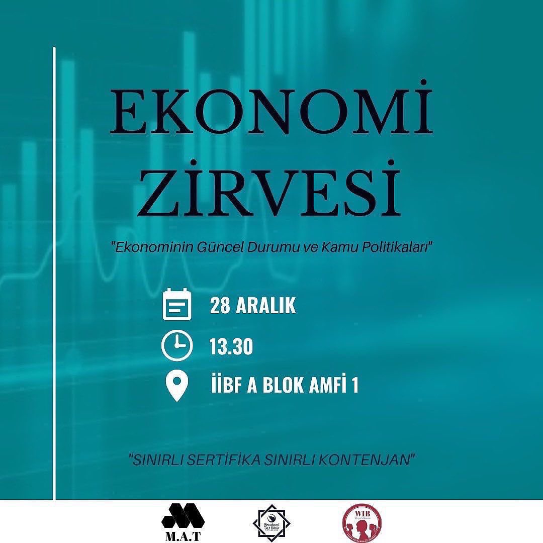 ahbvuwib's tweet photo. Akademi Türk Kültür Topluluğu ve Maliye Araştırma Topluluğu ile birlikte 28 Aralık 13:30’da A blok Amfi 1’de; konuklarımız Prof. Dr. Celal TAŞDOĞAN, Prof. Dr. Mustafa DURMUŞ ve Prof. Dr. Hilmi ÜNSAL’ın değerli anlatımıyla gerçekleştireceğimiz Ekonomi Zirvesi’ne davetlisiniz🎉 https://t.co/V3l606CfKs