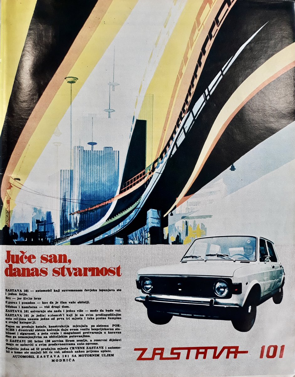 "Yesterday's dream is today's reality". Another irresistible invitation to get your hands on the wheel of a Zastava 101.