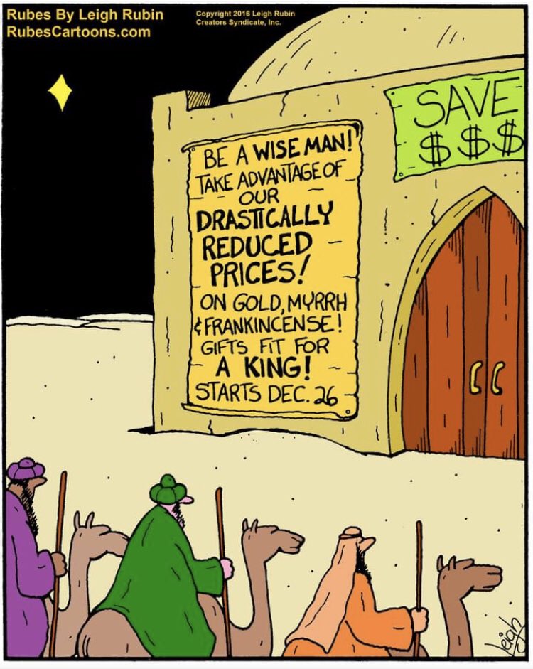 RubesCartoons's tweet photo. Wiseman indeed.
#neverpayretail #noretail #neverpayfullprice #wiseman #3wisemen #threewisemen #cartoon #afterchristmassale #cartoonist https://t.co/ZgFsFKBcuG