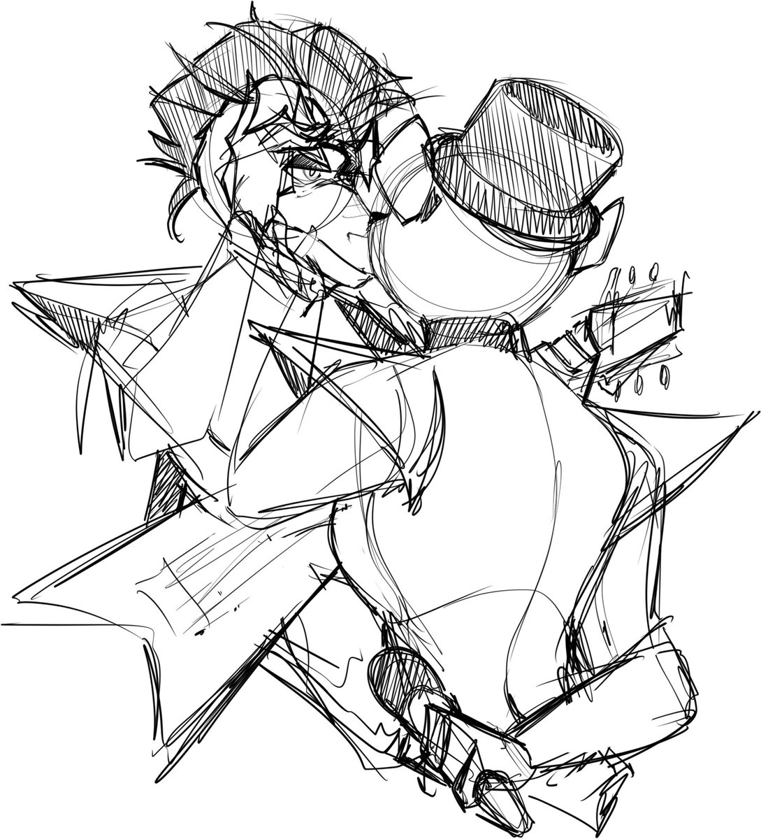 Я не хотел рисовать полноценку, просто быстренький скетчик #glamrockfreddy и #montgomerygator