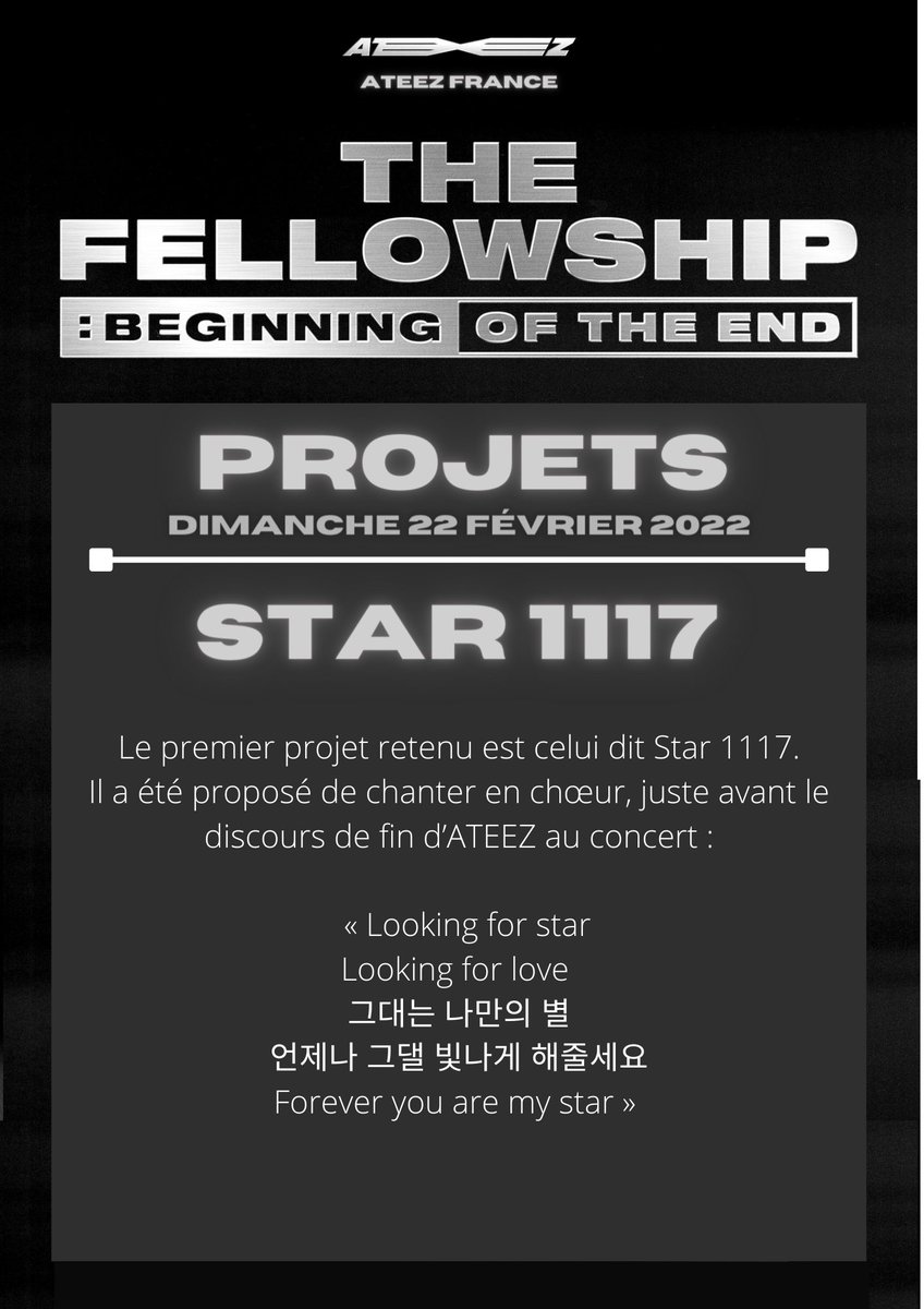 ATEEZFRA's tweet photo. [#ATEEZinPARIS]

Les projets sélectionnés sont enfin là !
À vous de choisir celui que vous préférez ! 

Nous vous prions de bien lire attentivement tout ce qui est écrit pour tout bien comprendre 🙏🏼

🔗 : https://t.co/3klfqn1MqY

#ATEEZ #에이티즈 @ATEEZofficial https://t.co/QaAYgPUvOq