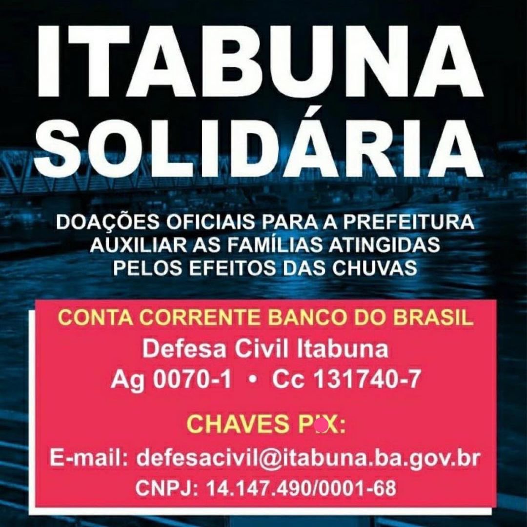 choquei's tweet photo. 🚨 URGENTE: Itabuna precisa de ajuda, quem puder ajudar. A situação está crítica https://t.co/BNG1SF5icz