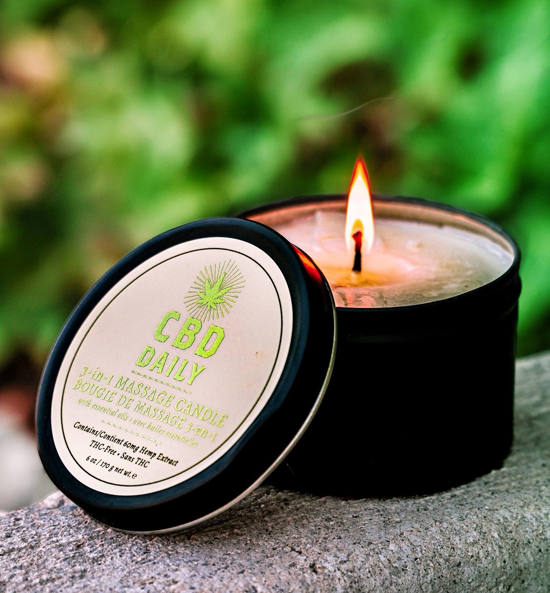 CBD Daily Lavender 3-in-1 Massage Candle
1. Light and inhale in the relaxing aroma of lavender
2. Massage the melted oil onto your body for a calming at-home spa experience
3. Soothing CBD penetrates your muscles and joints
4. Your skin is now highly moisturized
