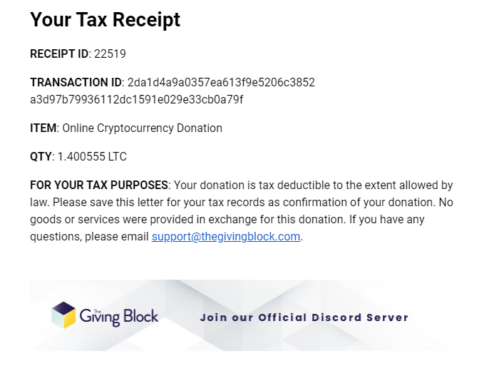 SolantaClaus's tweet photo. As promised, we donated 20% from minting to charity - @OBSilence received 1.400555 LTC from us. (It's not much due to price of our NFTs being just 0.01 SOL on mint but every bit helps!)

555 in the end stands for 555 Solanta Clauses in our collection. 

Merry Christmas! 🎅🎄 https://t.co/v0Vxn3Acst