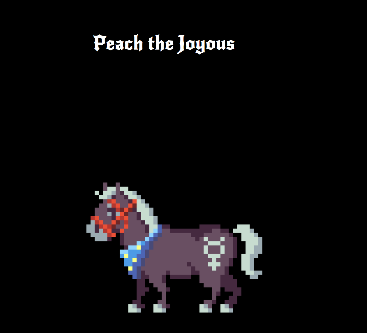 Cluny_the_Rat's tweet photo. It is important to have a joyous steed, prancing merrily into the void with light hooves and an invisible wind rustling the mane :) Introducing Peach the Joyous - share your mount! @forgottenrunes #forgottenrunes #wizardcult https://t.co/qCoIsskoTP
