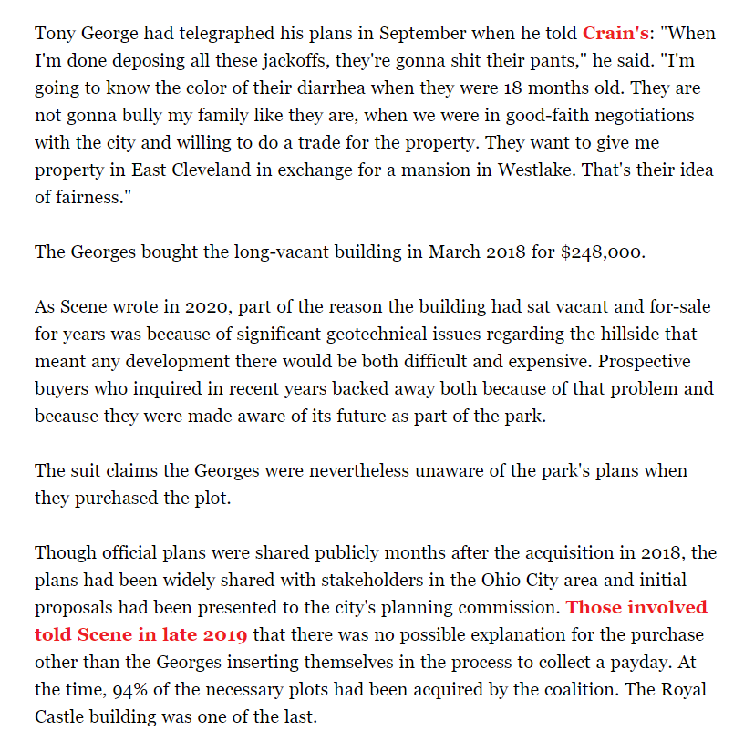 CLEHistory's tweet image. Is anyone surprised?  The Trump-lovin' Georges play acting as mob bosses and trying to shake down the Port Authority by holding the #IrishtownBend Project hostage.  Boycott: @TOWNHALLOHC @BarleyHouseCLE @HARRYBUFFALOOH @wearerebol 

More on that here:  clevescene.com/scene-and-hear…