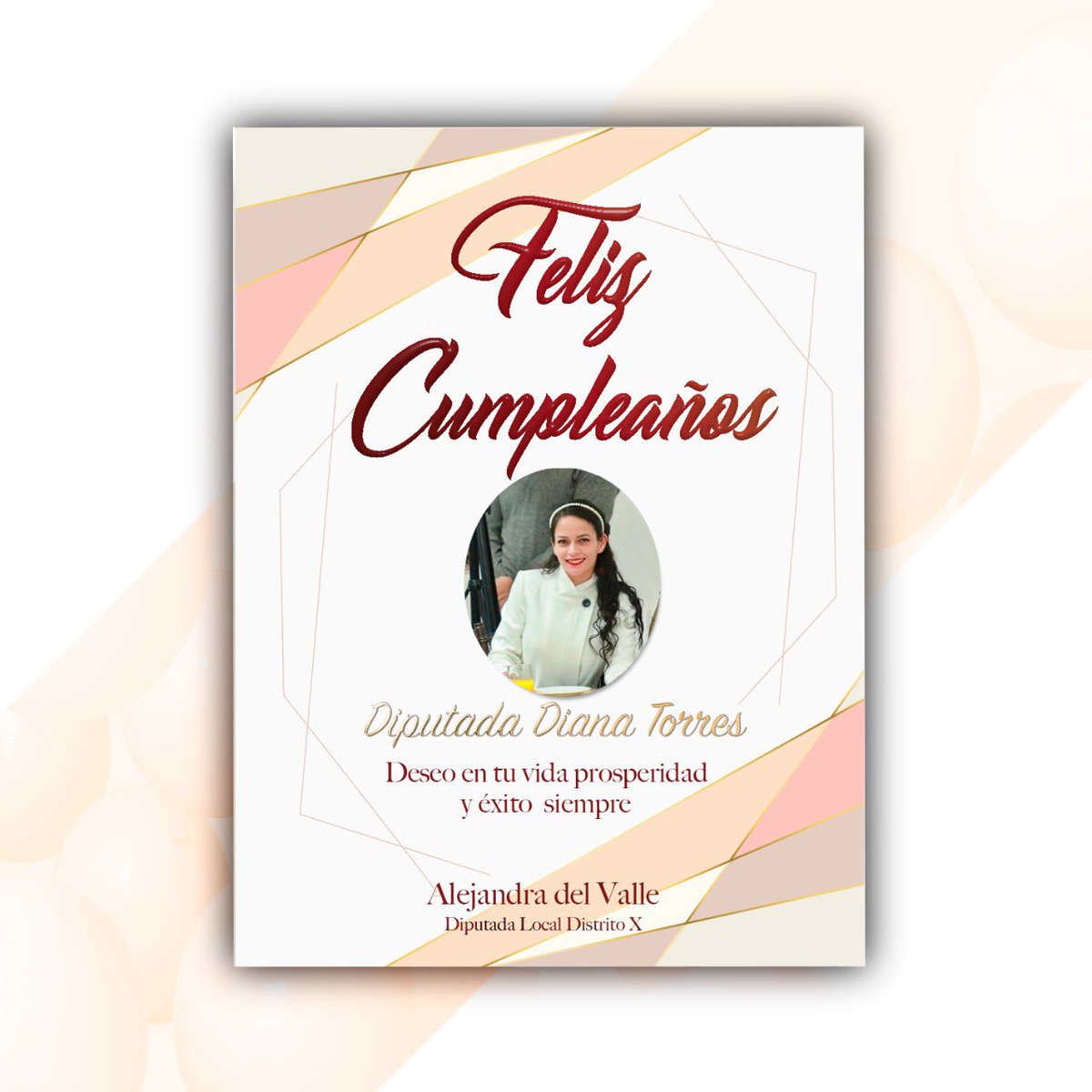 Feliz cumpleaños compañera diputada <a href="/DianaTorres_Mx/">Diana Torres</a> que la gracia de dios colme tus días de dicha, éxito y felicidad.🎂🎉🎁