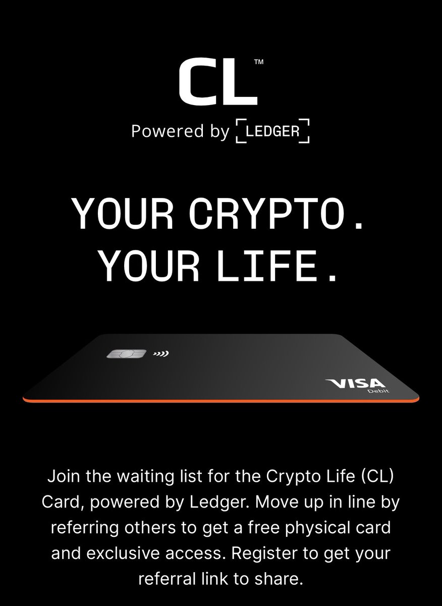 CryptoTutorialN's tweet image. Nano Ledger holders sign up for free crypto card. cl-cards.com/waiting-list/r… #btc #ledger #crypto