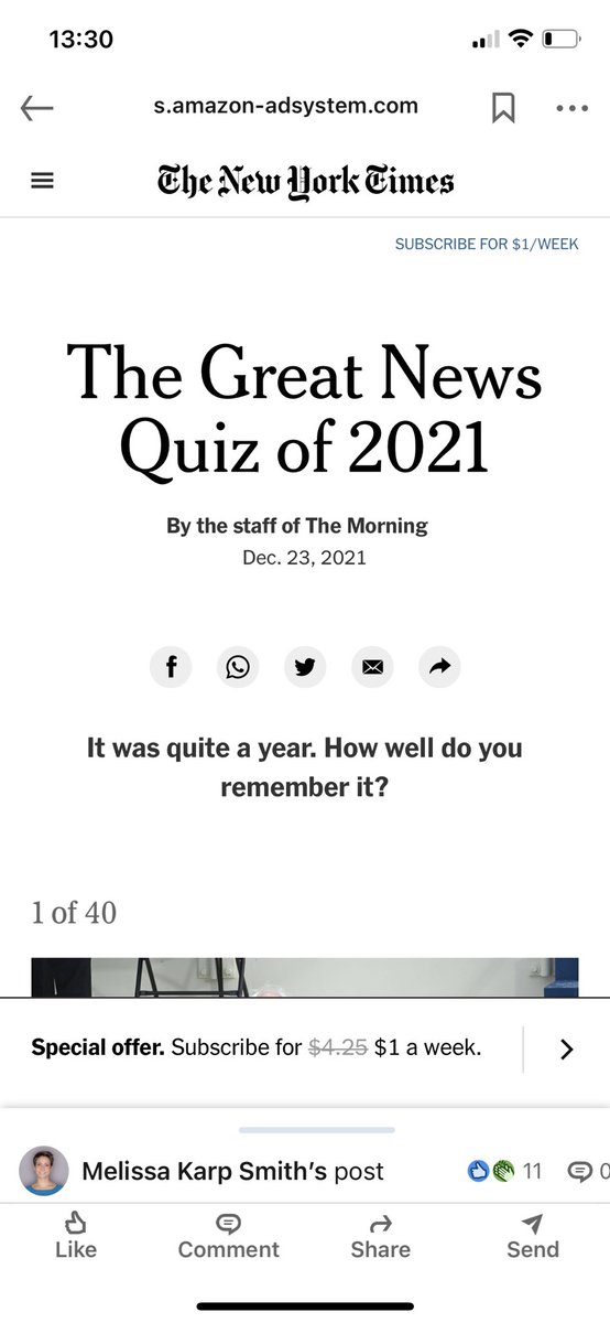The year 2021 was certainly not a normal one. So many things occurred. What do you remember? Check out this quiz from <a href="/nytimes/">The New York Times</a>. nytimes.com/interactive/20…