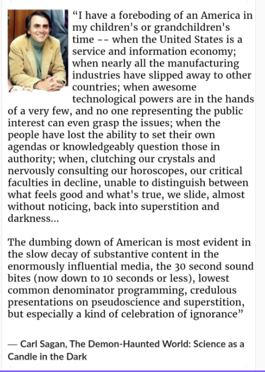 JonesHowDareYou's tweet image. A brain the size of a planet and he knew how to use it. Carl Sagan, 1995.

Also became Australia's fate. #auspol #uspoli