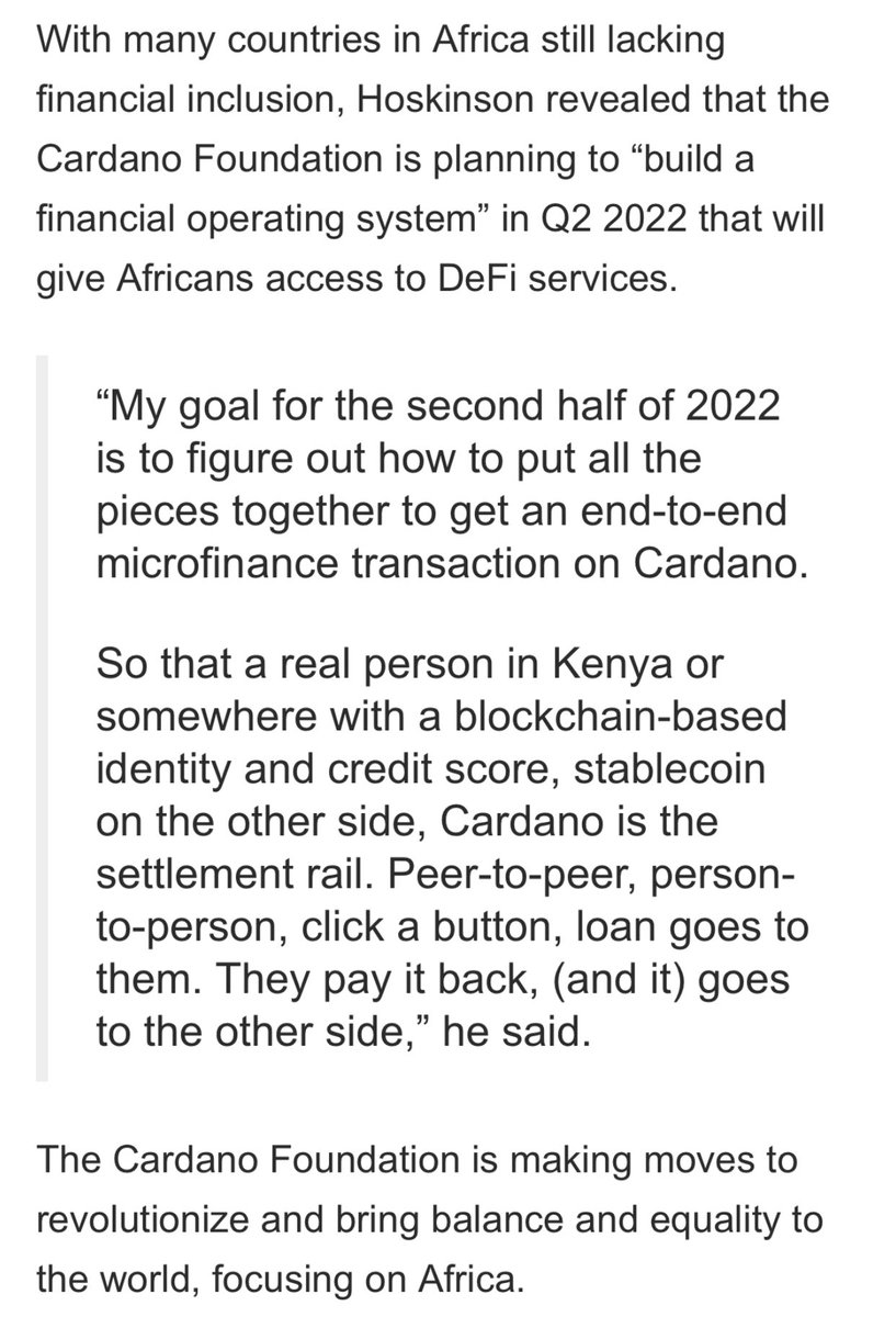 2022 will be the beginning of #Africa’s finance transformation. Let educate everyone on how #blockchain works. ⁦<a href="/CardanoStiftung/">Cardano Foundation</a>⁩ 🥰🥰