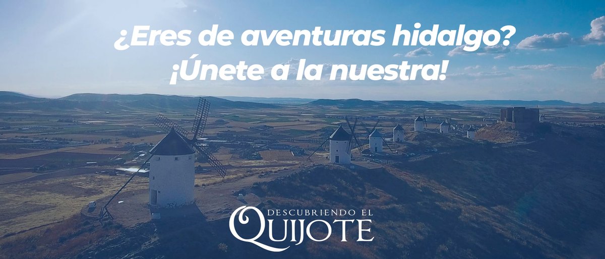 ⚔️ ¿Sois de aventuras jóvenes hidalgos y doncellas?. 
Si es así, os animamos a uniros a la nuestra a través de la lista de correo de #DescubriendoelQuijote en
 👉 bit.ly/3z1849V
#quijote #elquijote