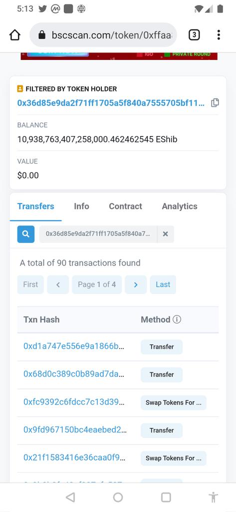 JasonGo19's tweet photo. @Eshibknigth @EShib_token @binance @elonmusk @jocuriarcade @EShibGoldenTokn @ada_thunder @cryptocom Beware Devs keep cashing out 💯 percent RUG PULL stay away from this idiots https://t.co/YRJ1SWK0oj