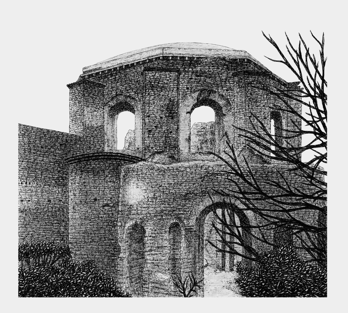 #drawing of the Temple of Minerva in Rome.