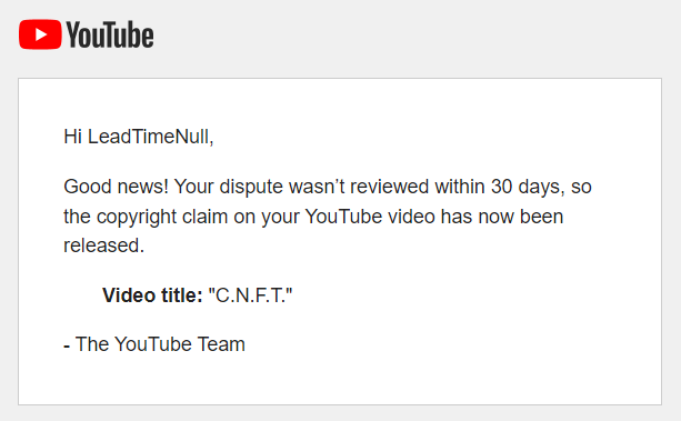 LeadTimeNull's tweet photo. VICTORY! ☕
@YouTube finally released the copyright claim on my music video ✅
Please enjoy a warm cup of banging fire tunes 🔥🎵
https://t.co/SGhV5ymtzu
#Cardano #CNFT #FreeAtLast #HaveACup https://t.co/8bcEhci1AW