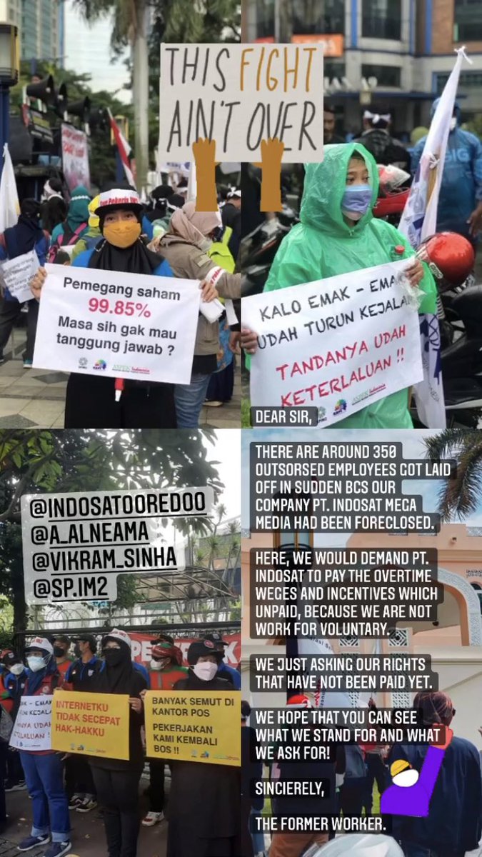 dichadich's tweet photo. Good morning and have a nice day @IndosatOoredoo @aaneama @sinhavikram from your former workers 🥲🤧  #savekaryawanim2 https://t.co/0eAEi0QoFn