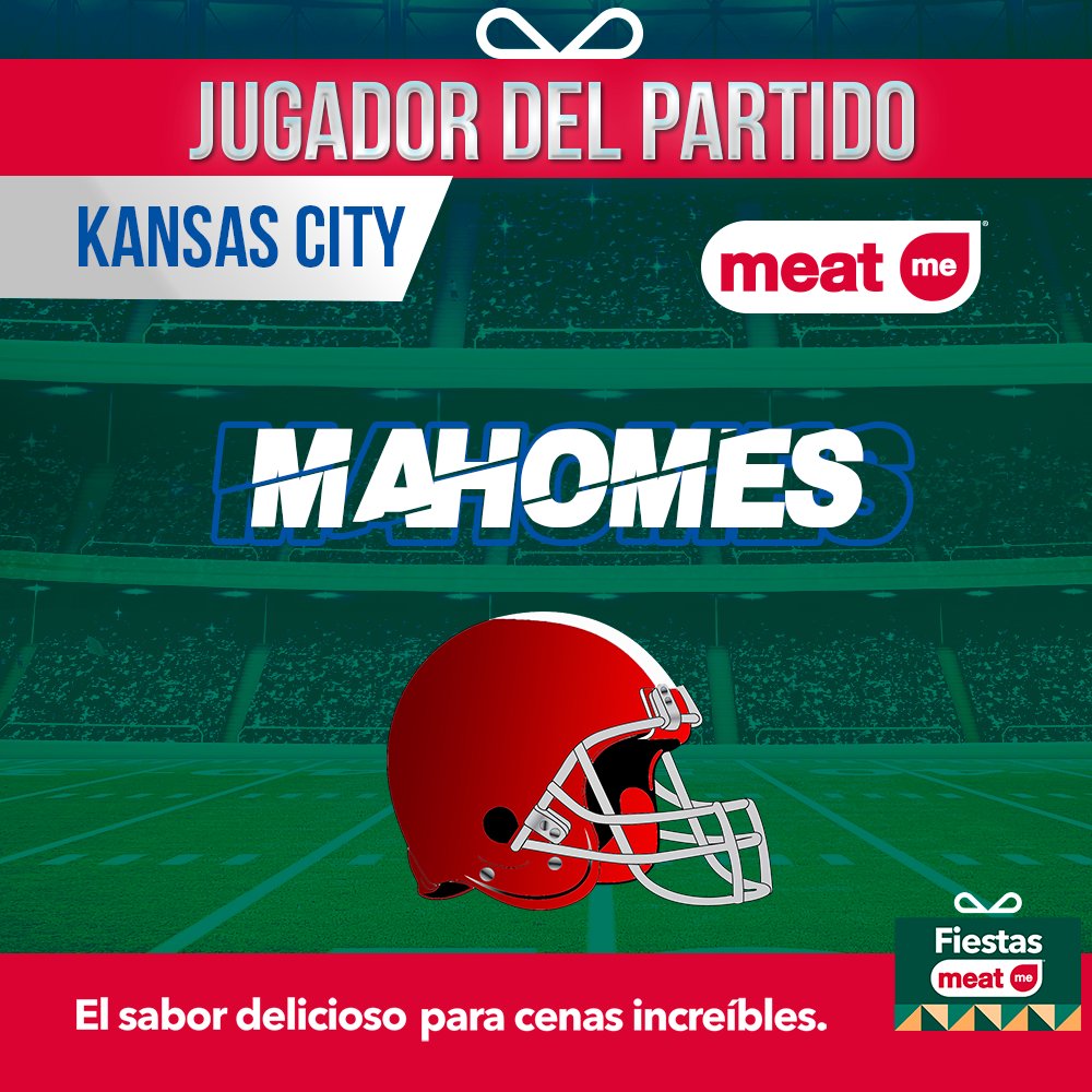mediotiempo's tweet photo. @MeatMeMx nos trae a Patrick Mahomes como el jugador del partido del juego entre Kansas City y Pittsburgh
#EmparrilladosMeatme #CongeladoEsMasFresco #MeatmeMX https://t.co/lH9IhnTfjv