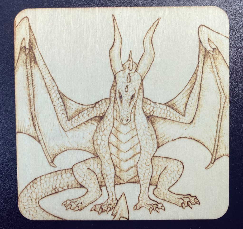 He sits 🐉 #dragon #woodburning #pyrography #dragonart #dragonpyrography
