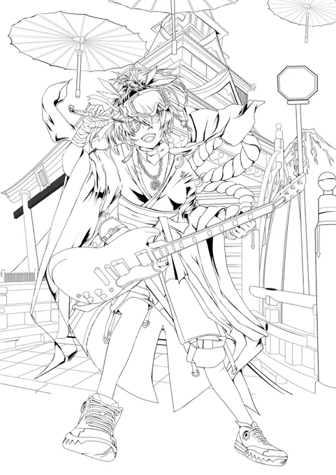 ①線画
②キャラ
③全体

こんな感じでいつも描いてます😌 