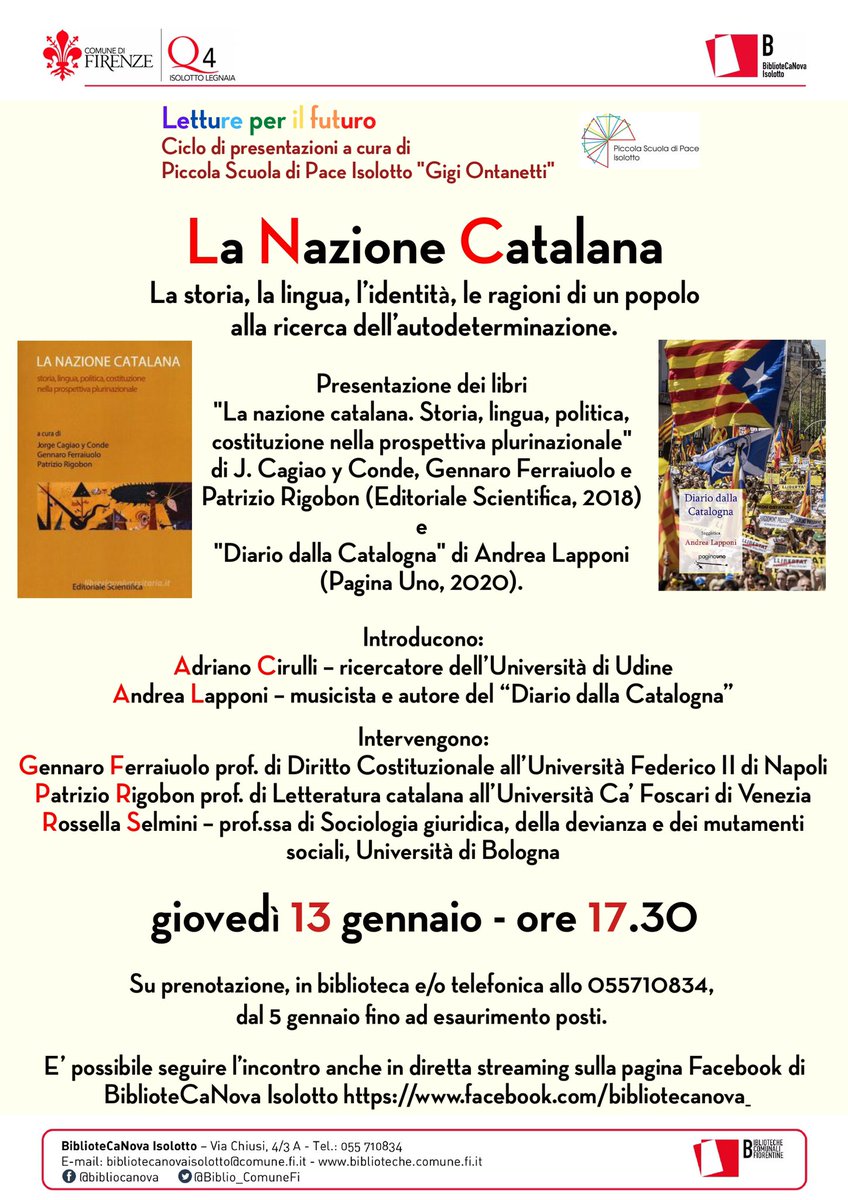 Il #13gennaio alla Biblioteca dell'Isolotto a #Firenze,organizzato da un'amica che mi ha chiesto di diffondere.
Mi date una mano?
#Catalunya #ViscaCatalunyaLliure
<a href="/roby800/">roberto #antifascista</a> <a href="/iarots/">iarots 🎗</a> <a href="/lagrandenazione/">il re del silenzio #IoSonoAntifascista ✊🇵🇸 🍉 🎈</a> <a href="/mauro_vaiani/">Mauro Vaiani</a> <a href="/MARTUZZATV/">Marta Torres 🌋🇮🇹⚜️</a> @marcestruzzo <a href="/MarianoGallarat/">Mariano</a> @AlphardStar <a href="/gloriapoch72/">Gloria Poch🌋🐲</a>