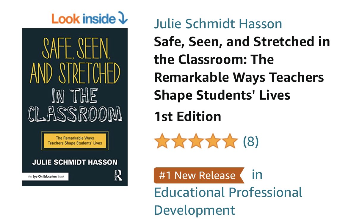Not sure what makes a book a #1 new release - the Amazon algorithm is a bit mysterious. But I am sure my parents will be very excited and will tell all the neighbors in the retirement community. #DreamBig #safeseenstretched  <a href="/RoutledgeEOE/">Eye On Education</a>