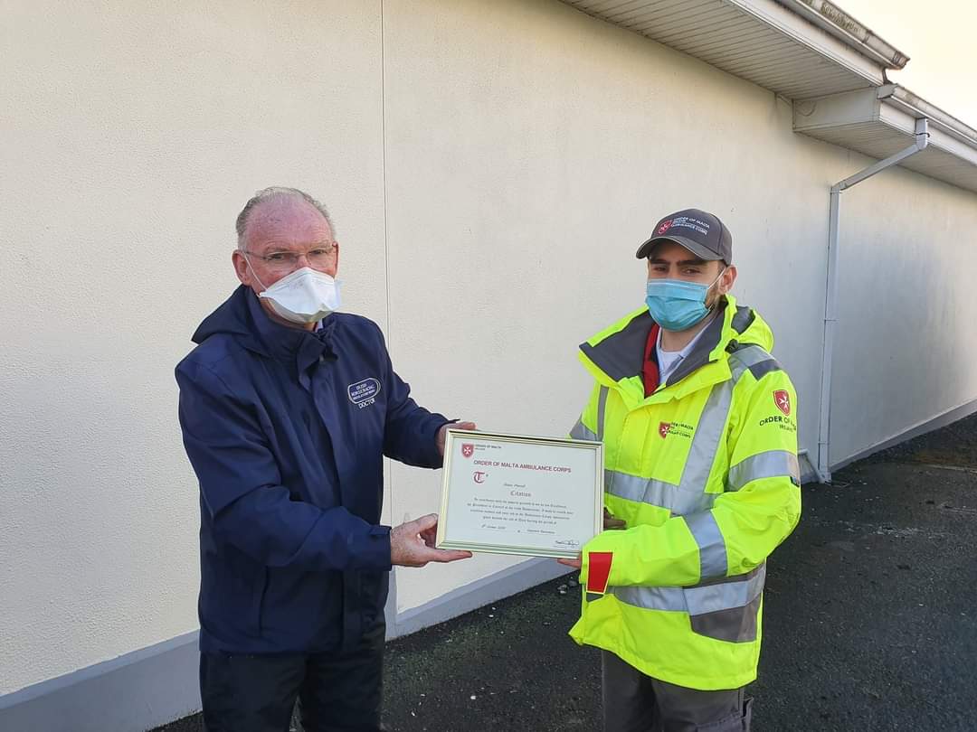 Order of Malta Ireland (@orderofmaltairl) on Twitter photo Pictured below is <a href="/AdrianAmcgold/">Adrian McGoldrick</a> presenting Shane Purcell from Limerick with a Citation of Merit for treatment provided to Davy Russell following a serious fall in 2020. Well done Shane and best of luck to our crews over the 4 day festivals in <a href="/LimerickRaces/">Limerick Races</a> + <a href="/LeopardstownRC/">Leopardstown RC</a> . Pictured below is <a href="/AdrianAmcgold/">Adrian McGoldrick</a> presenting Shane Purcell from Limerick with a Citation of Merit for treatment provided to Davy Russell following a serious fall in 2020. Well done Shane and best of luck to our crews over the 4 day festivals in <a href="/LimerickRaces/">Limerick Races</a> + <a href="/LeopardstownRC/">Leopardstown RC</a> .