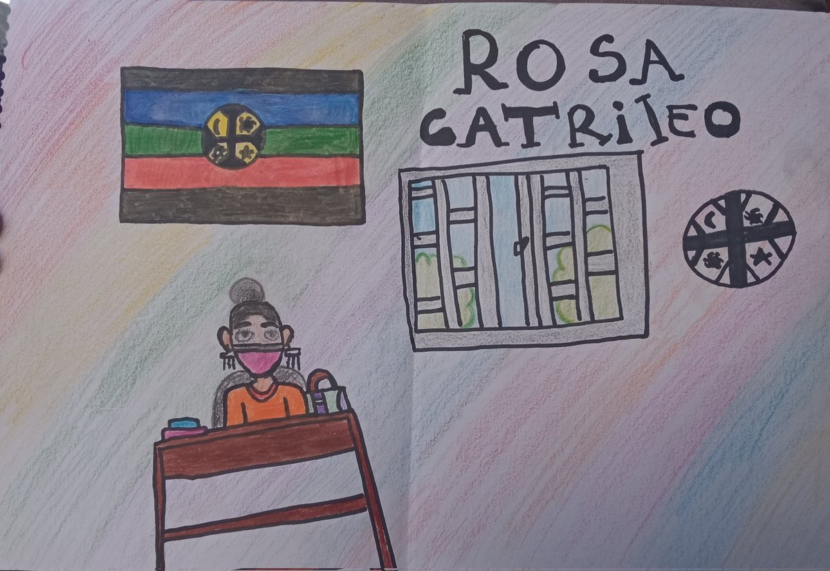 rkatrileo's tweet photo. Regalo de niña mapuche del lof Lliuco. Me dibujo en el momento, mientras hablaba sobre los derechos Mapuche y como las mujeres NO PODEMOS EXCLUIRNOS de los desafios políticos. Llegamos para defender a todo nuestro pueblo y en especial a las futuras lideresas. Mañum piti malen😘💜 https://t.co/Tvx97xI5fH