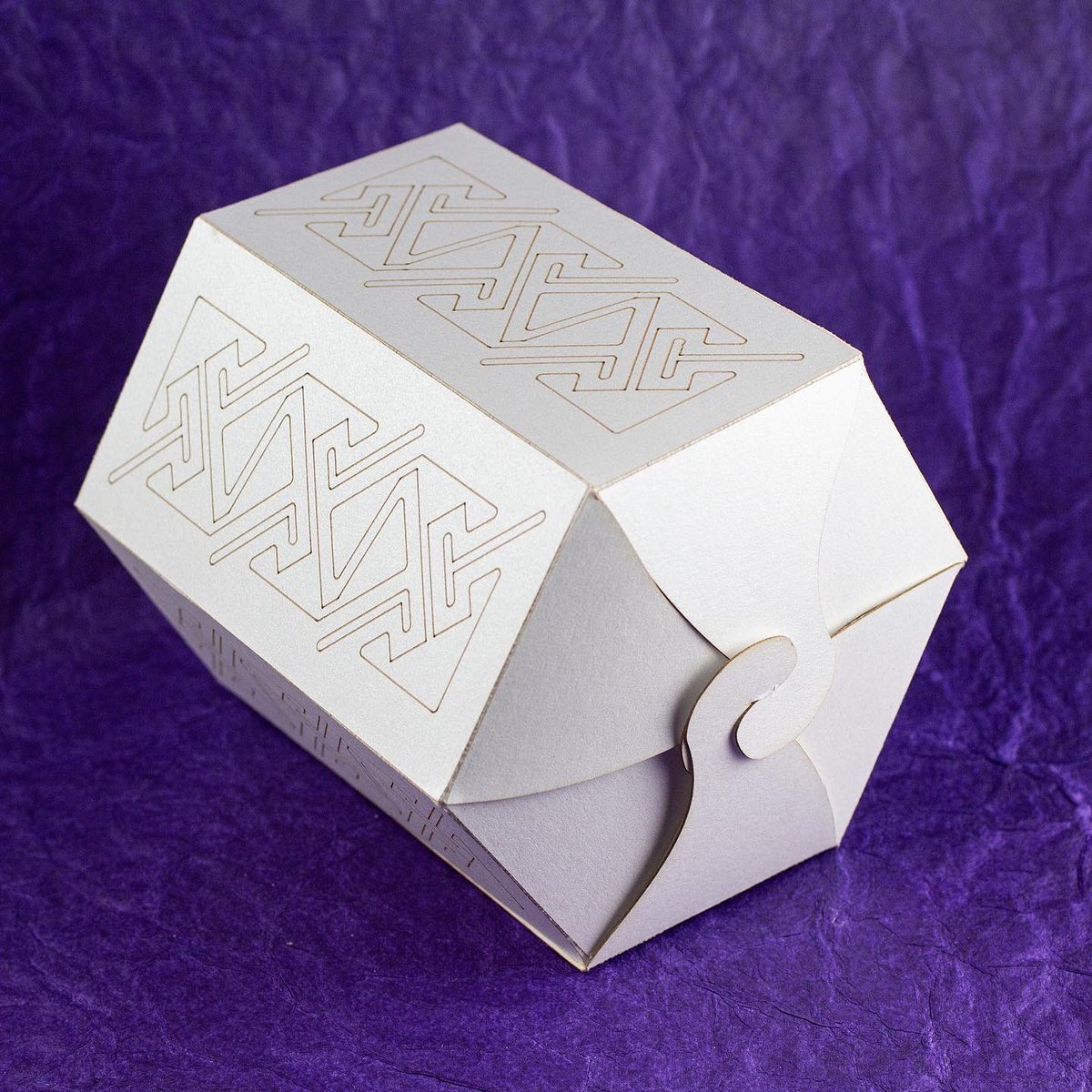 evermorian's tweet photo. I made a quick hexagonal gift box decorated with one of my Celtic key patterns for a holiday gift. I put the pattern for the plain box up (as a free download) on the Evermore Studio site, if you want to make one.

https://t.co/85fHoGVTSr https://t.co/VRrD9eIoL7