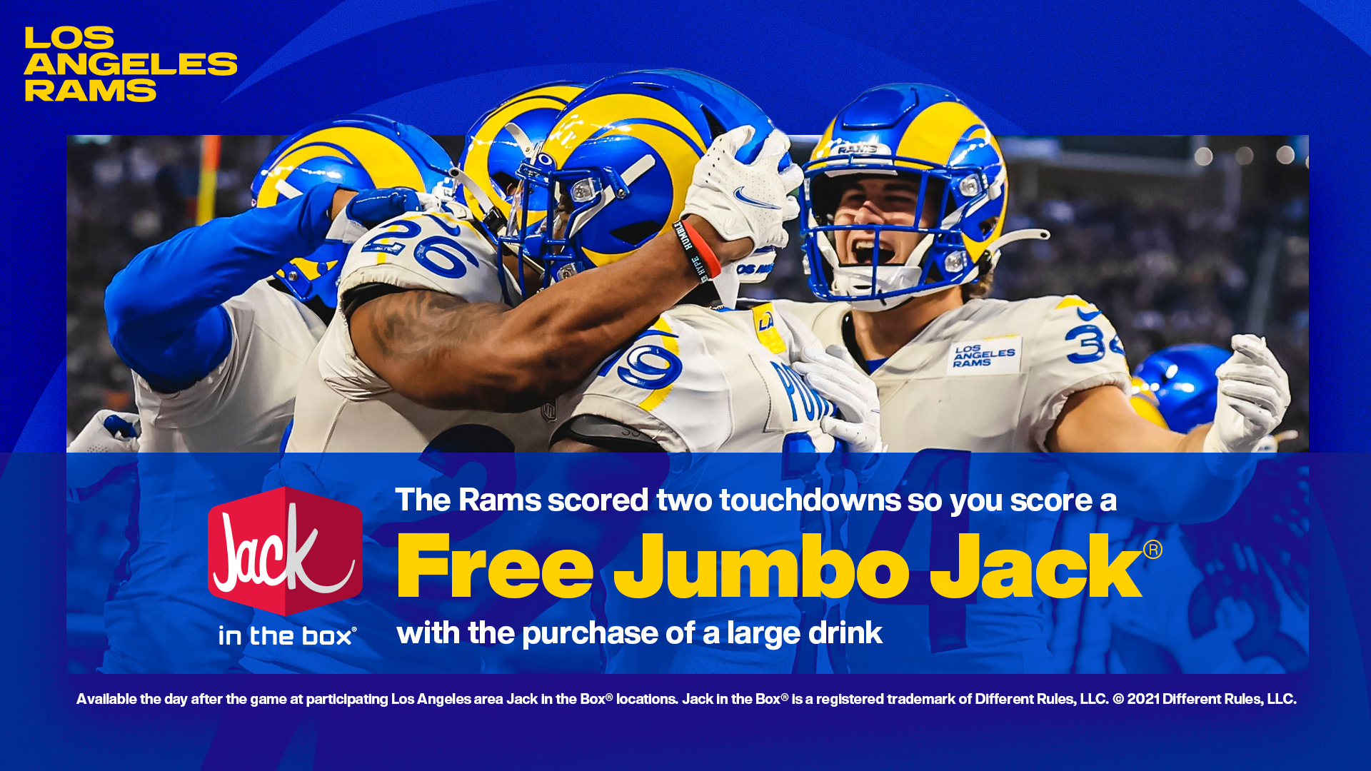 Los Angeles Rams on X: 'Lunch on us tomorrow to celebrate the win