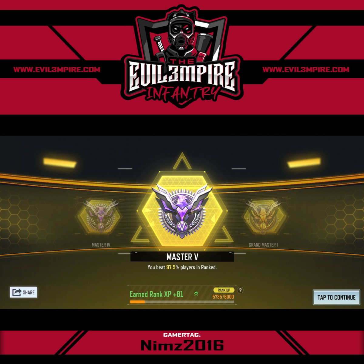 Nimz2016's tweet photo. Woo hoo almost there!! 🙌🙌 @EVIL3MPIRE_ ❤❤ #CoDMobile #callofdutymoblie #CODm #roadtolegendary #doublelegendary #takingforeverbutfinallyalmostthere #RankedMP #soharddddd https://t.co/HdMm1NvMJ4