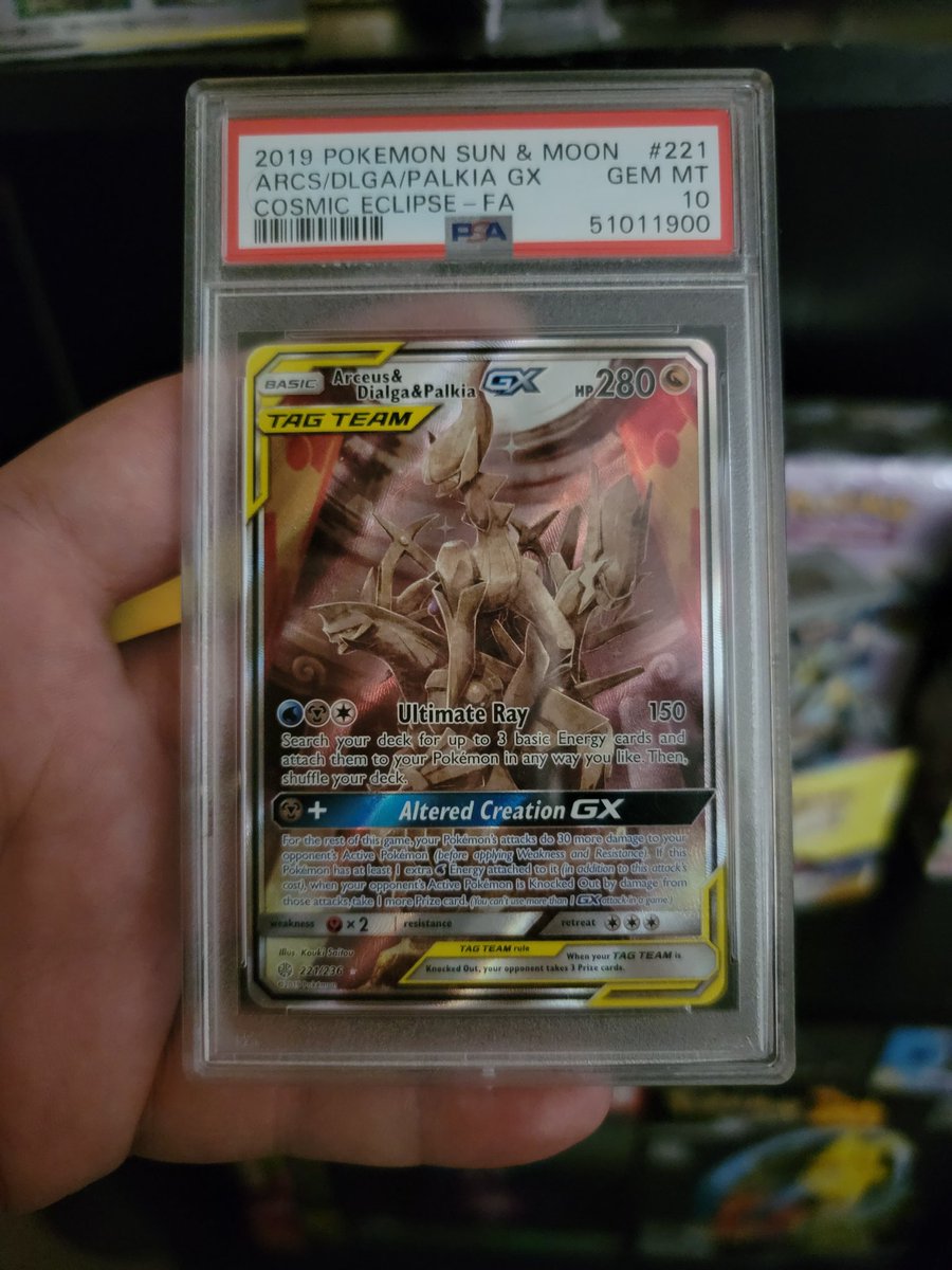 Arceus & Dialga & Palkia-GX (Cosmic Eclipse 221/236) – TCG Collector