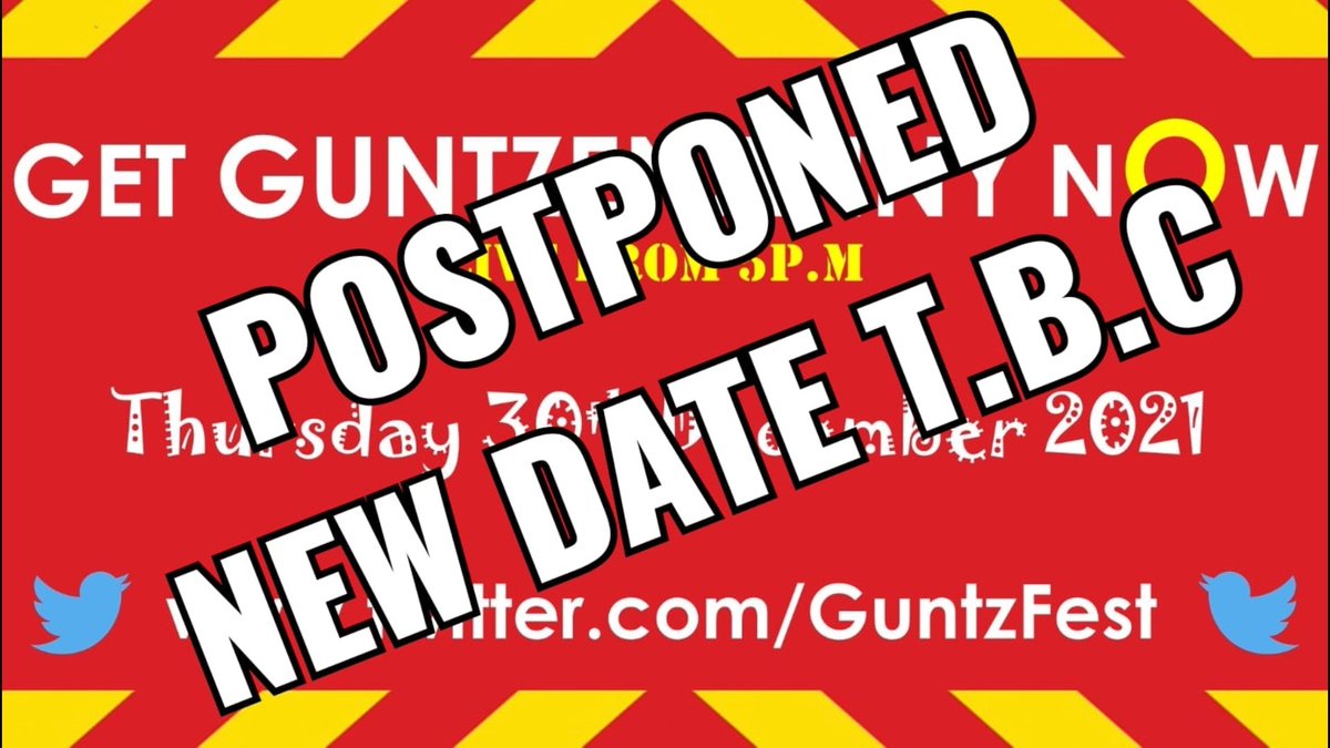 GuntzFest's tweet photo. Hope you've all had a great Christmas so far! Sadly due to circumstances beyond our control, we have to postpone our 2nd Annual Guntzennany Extravaganza 'til early in the New Year. Please watch this space for the new date. Have a great start to 2022, from all the GuntzFest team X https://t.co/TedeVSgVJ4