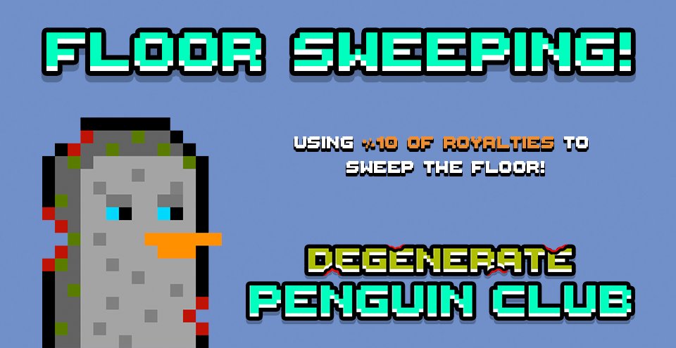 Why should you buy DegenPenguin NFT? #2 🐧
- Using %10 of royalties to sweep the floor!

#SolanaNFTs #NFTCommunity #NFTGiveaways  #nftcollector #NFT #FreeNFT