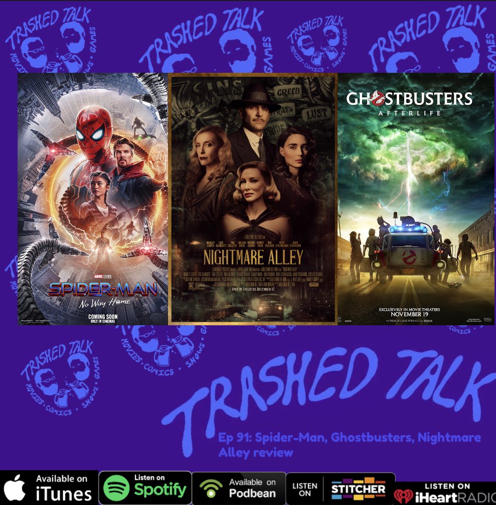 beerpretzelpod's tweet photo. A late update that our spin off show Trashed Talk Podcast just published a new episode on our channel. Austen and Travis review Spider man No Way Home, Ghostbusters Afterlife, and Nightmare Alley. #Spiderman #SpiderManNowWayHome #movies 

Our linktree: https://t.co/qiOp227mOS https://t.co/ZaDGbQjmqh