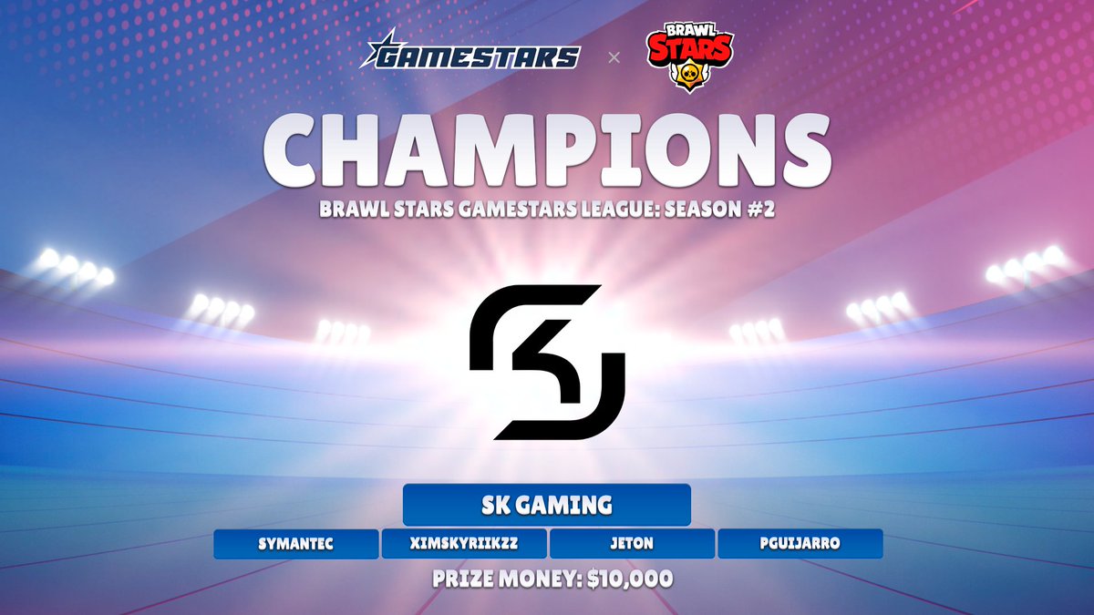 A loud applause for the winner! The team SK Gaming becomes the champion of the Gamestars Brawl Stars League Season 2

#Gamestars #BrawlStars #Esports