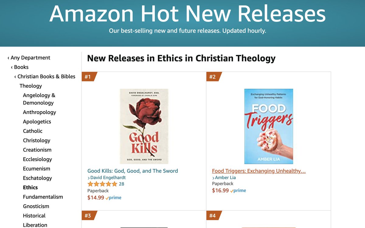Davidengelhardt's tweet photo. My Book Good Kills forward by @charliekirk11 and endorsed by @ericmetaxas has been #1 in Christian Ethics for 2 weeks! https://t.co/HSNitB2ig7
