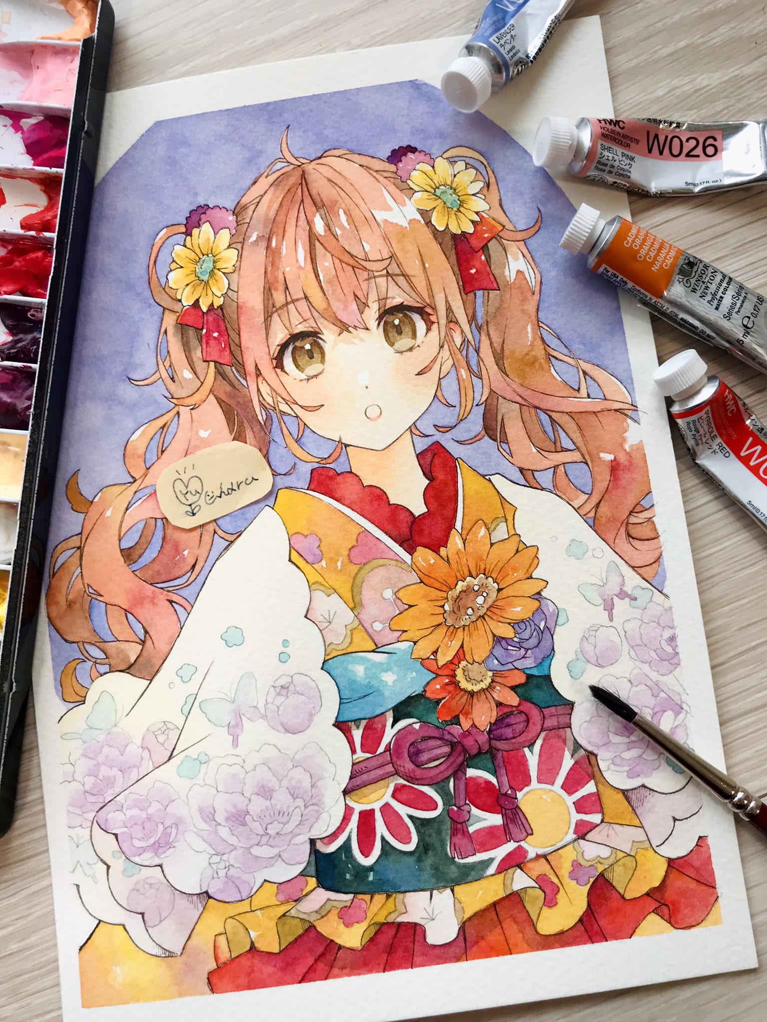 硝子廊下,後」ATC アナログイラスト オリジナル 4ページ目