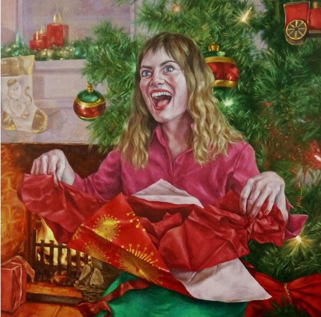 InFemsAC's tweet photo. Happy boxing day from #InFems

Here we have infems Co-founder Roxana Halls' incredible painting 

Laughing While Unwrapping

Oil on Linen

90 x 90 cm

2015 https://t.co/hNqEP1pwzW