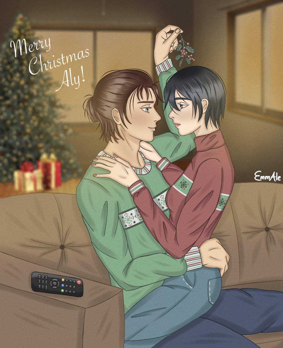 boniitoflake's tweet photo. Hello, Aly (@katsuwrites) I hope you had a happy christmas surrounded by the people you love ❤️ This is my gift to you ✨

#EremikaExchange #EremikaSeason #ErenJaeger #MikasaAckerman #eremika #エレミカ #SNK #AttackOnTitan #進撃の巨人 #ErenYeager #Christmas https://t.co/n8dqNNgIJ7