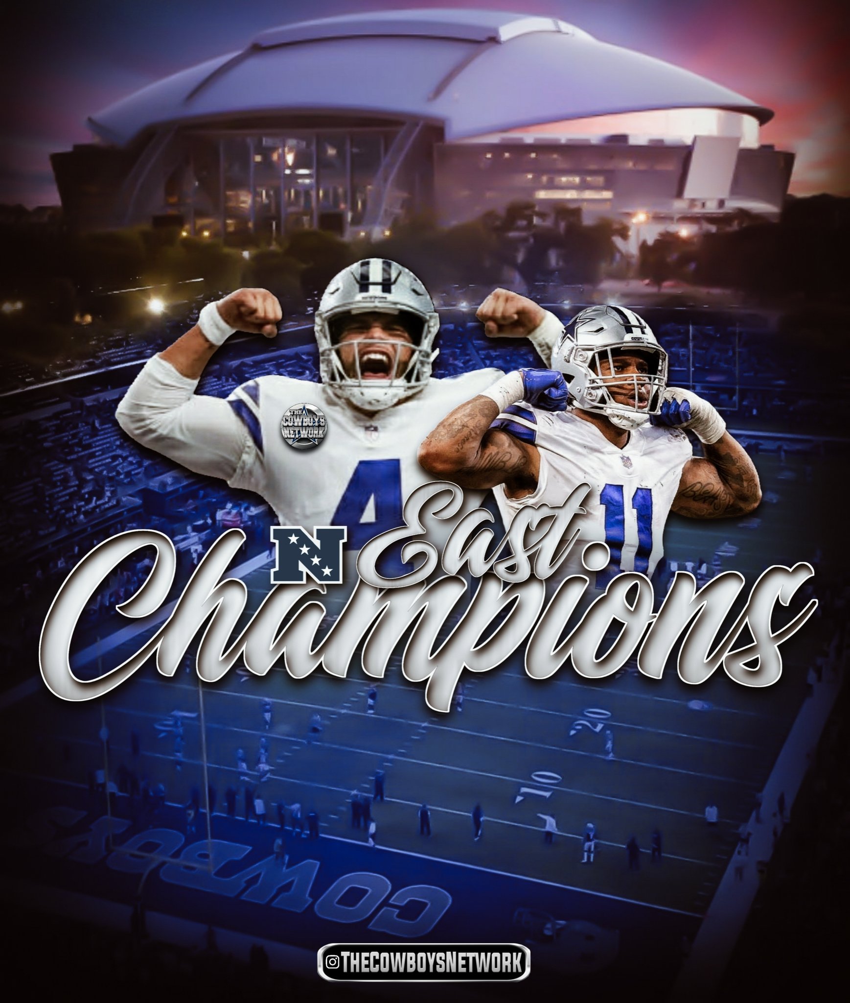 Dallas Cowboys Network on X: 'COWBOYS WIN the EAST! 2021 NFC East Champions,  you're Dallas Cowboys! ✭ #dallascowboys  / X