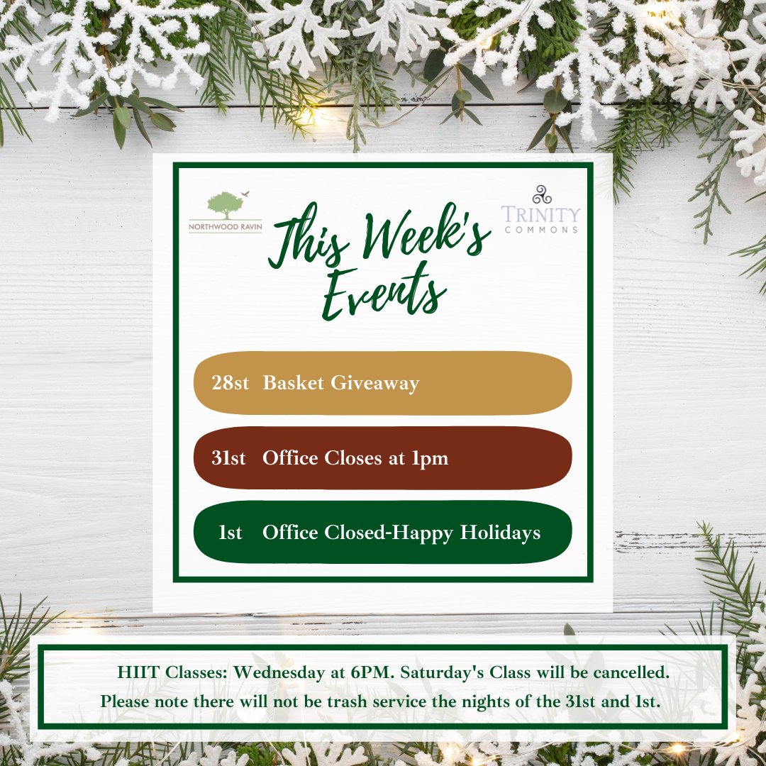 TrinityCommonNC's tweet photo. We can't believe it's finally the last week of the year! Enter this week's basket giveaway by leaving a comment with your favorite memory that you made here at TC this year! Bonus entry if you tag a neighbor or friend that helped make the year memorable... https://t.co/FhSvO9BkiS