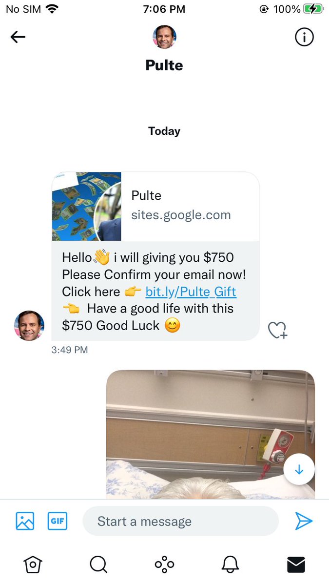 turkenhorse's tweet photo. @pulte sorry Mr Pulte, I guess I was scammed by another account, I don’t think you sent this message did you?
I guess people are just so cruel to do this when people are down and out. You are still an amazing inspiration keep up the great work. https://t.co/zad4QoLT2Q