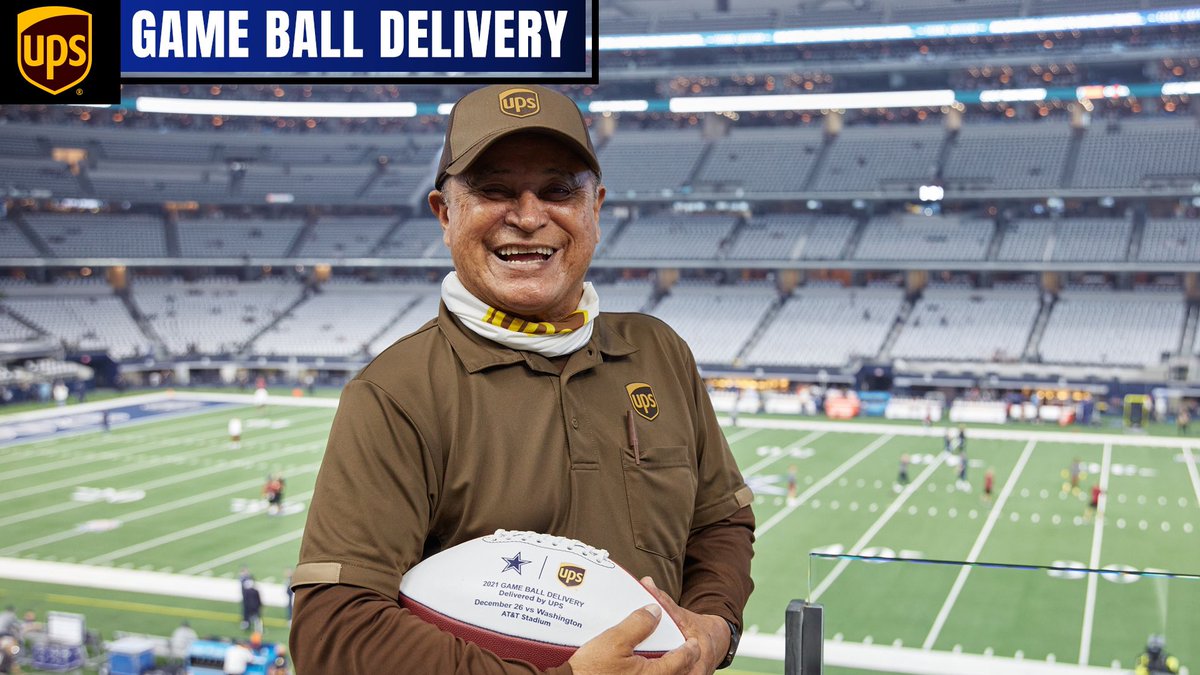 Thank you to our <a href="/UPS/">UPS</a> Game Ball Delivery Driver Pablo Sanchez for not only delivering the game ball to <a href="/ATTStadium/">AT&T Stadium</a> safely, but for your continued commitment to the community as a <a href="/UPS/">UPS</a> driver of 49+ years. #ThanksForDelivering 

#WASvsDAL | #DallasCowboys