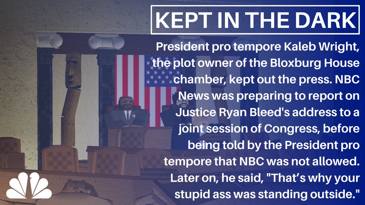 We'd like to apologize for our inability to report on Associate Justice Ryan Bleed's address to a joint session of Congress. NBC News was blocked from the House chamber plot, thus, we were unable to stream the address. Below is an explanation.