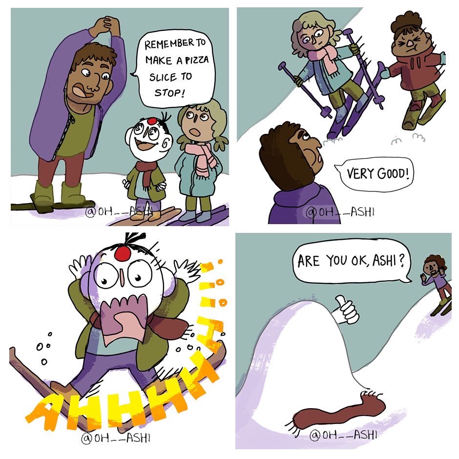 oh__ashi's tweet photo. Oh! Ashi! Ep. 128 skiing 
.
#ohashicomic #cute #wholesome #covid #covidrestrictions #covid19 #sliceoflife #comicstrip #comiconinstagram #corona #omicron #omicron #stayathome #art #artistsoninstagram #students #studentlife #holiday #holidayseason #skiing https://t.co/ye3rvgEEAx