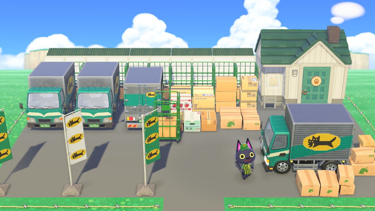 7co_ta's tweet photo. キャビアでクロネコヤマトの営業所を作りました
クール宅急便やゴルフ宅急便も受け付けています
ユニフォームとクロネコのロゴはマイデザインです

#あつ森
#ツクッター
#マイデザイン
#ハッピーホームパラダイス https://t.co/GbHeZ9FY4o