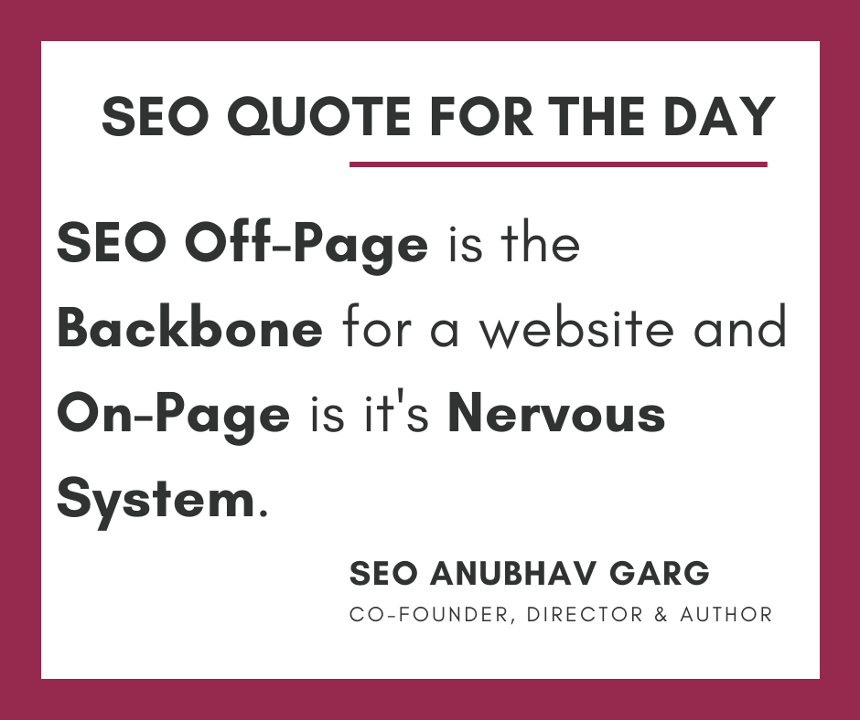 seoanubhavgarg's tweet photo. SEO Off-Page is the Backbone for a website and On-Page is it's Nervous System. #seoquote #seoservices #seo #seochat #seotalk #digitalmarketing #marketingquotes https://t.co/aS5hUMiWsu