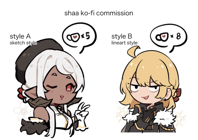 [RT ❤️]
URGENT KO-FI COMMISSION
10 slots available!
✻ style A ($15)/style B($24)
✻ fanarts preferable, OC please send a link to clear references
✻ price per character, for couple x2
✻ send the details and payment via ko-fi
☕ https://t.co/EQUxHMB4VH 