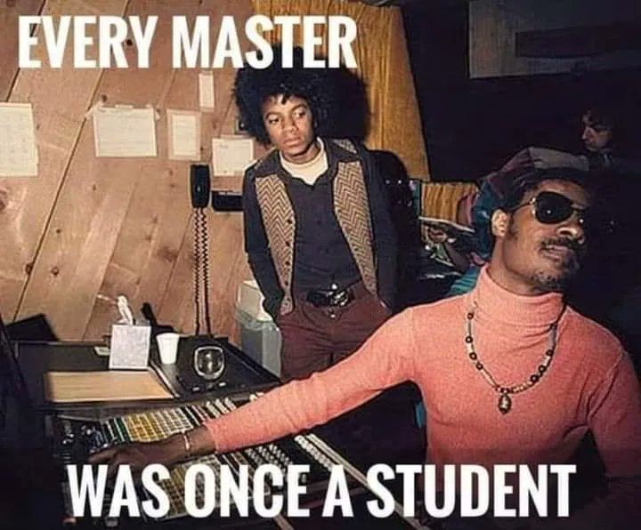 Every master was once a student. 👑to👑 #humblebeginnings